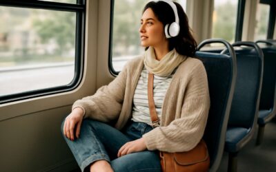 Chic and comfy on the move: bus travel outfit for ladies.