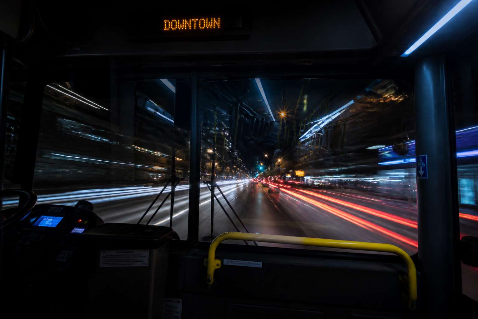 bus travel night video