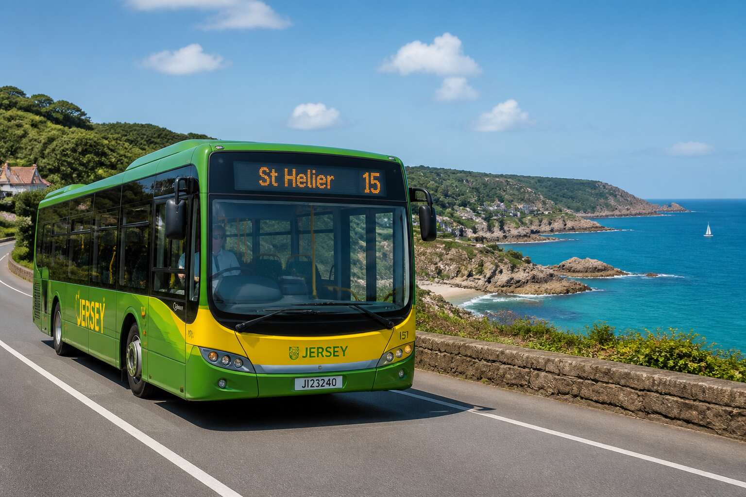 bus travel on jersey